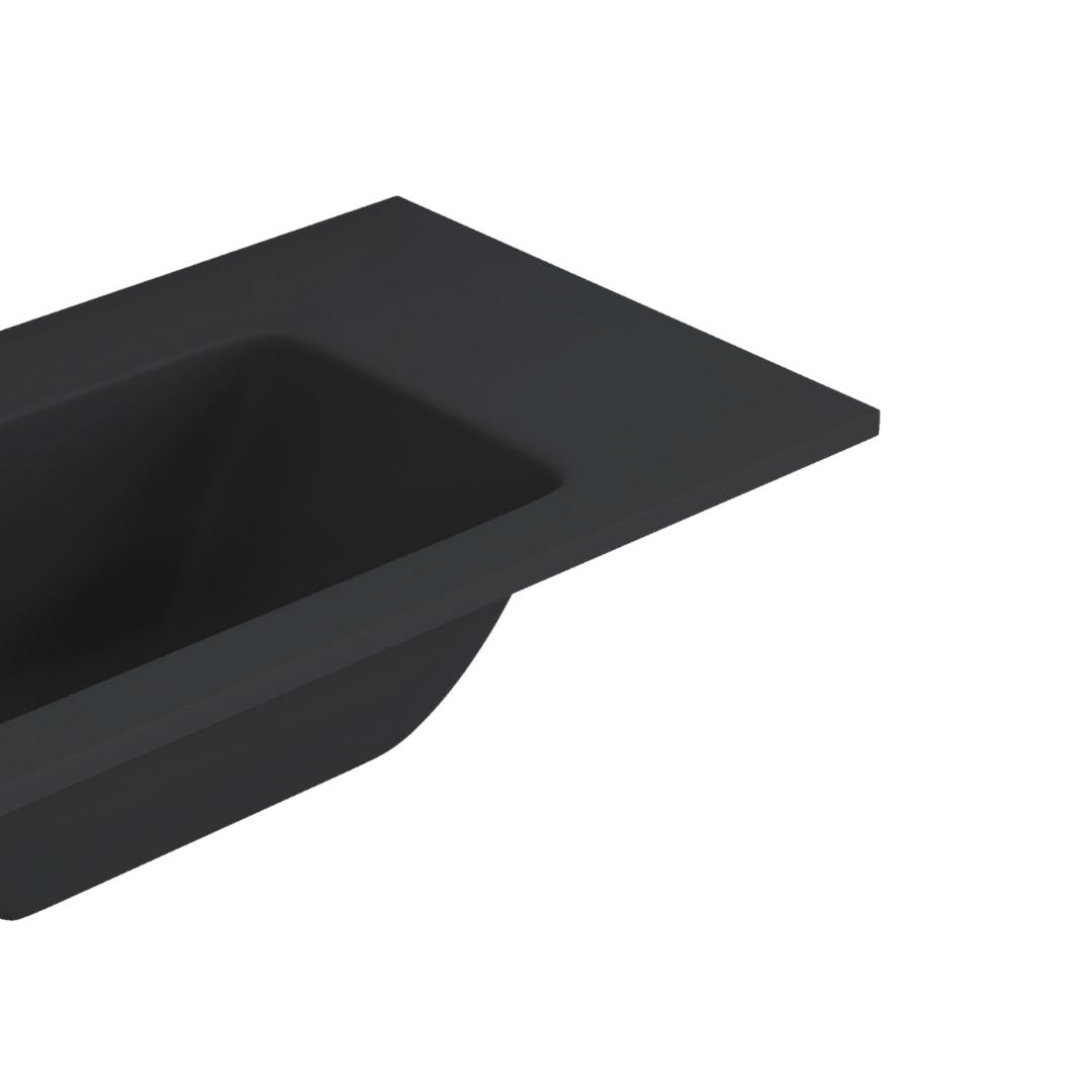 Lavabo ad incasso mineral marmo colore nero opaco mobile composizione bagno *** misure 61x46 cm, confezione 1