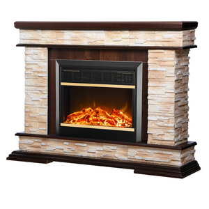 Camino Elettrico da Pavimento 88x118x30,5 cm Effetto Fiamma 1500W Stone & Mars