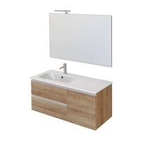 Mobile Bagno Sospeso 100 cm Lavabo e Specchio Bonussi Fenice Rovere Farnia