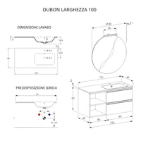 Mobile Bagno Sospeso 100 cm Lavabo e Specchio Bonussi Fenice Rovere Farnia