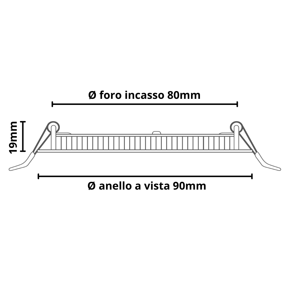 Pannello led incasso 8 cm 3watt slim tondo soffitto alimentatore incluso temperatura 4500k 