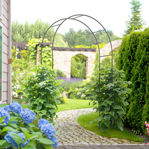 Arco per Rampicanti per Giardino ed Esterni 140x40x240 cm in Metallo Nero