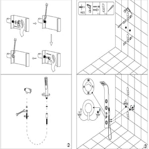 Ogomondo colonna doccia joy acciaio inox 3 getti idro e cascata h150xl20xp44 *** finitura- spazzolato, confezione 1