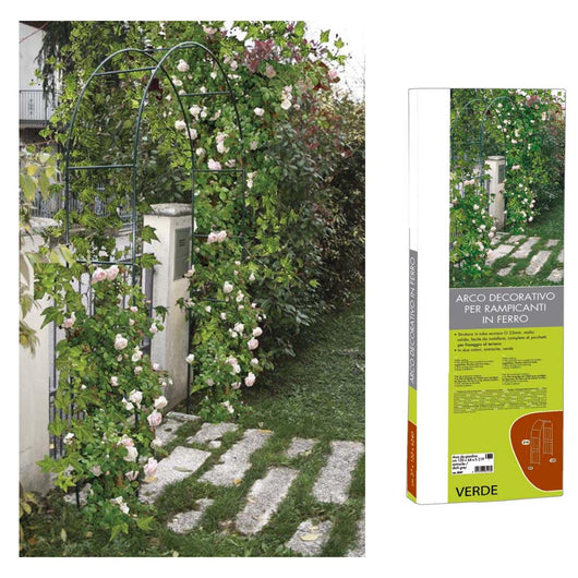 Arco per giardino decorativo in ferro verde per rose rampicanti ed altre piante