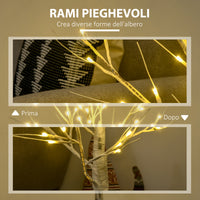 Albero di Natale 17x17x120 cm con 72 Luci LED Bianco