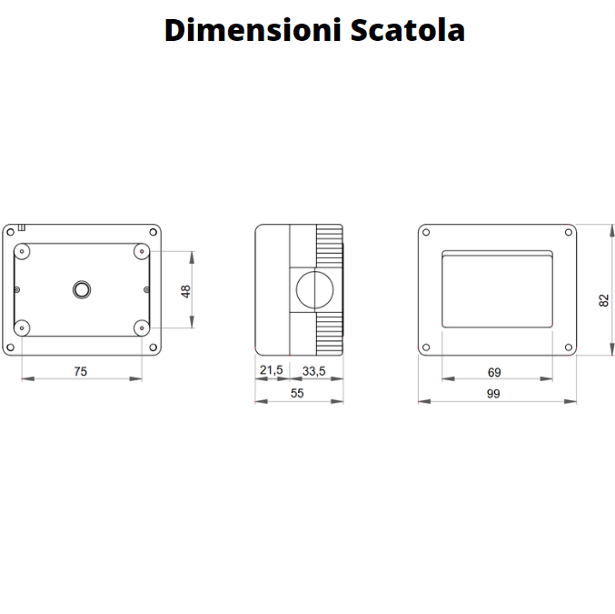 Gewiss scatola parete grigia ip40 3 posti gw27003