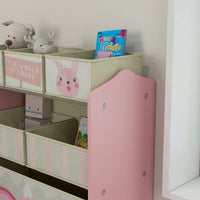 Scaffale Portagiochi per Bambini 63x30x66 cm 6 Contenitore Rimovibili Rosa