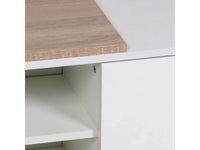 Tavolino 209x32x36cm Bianco e Rovere Rettangolare Habitat et Jardin