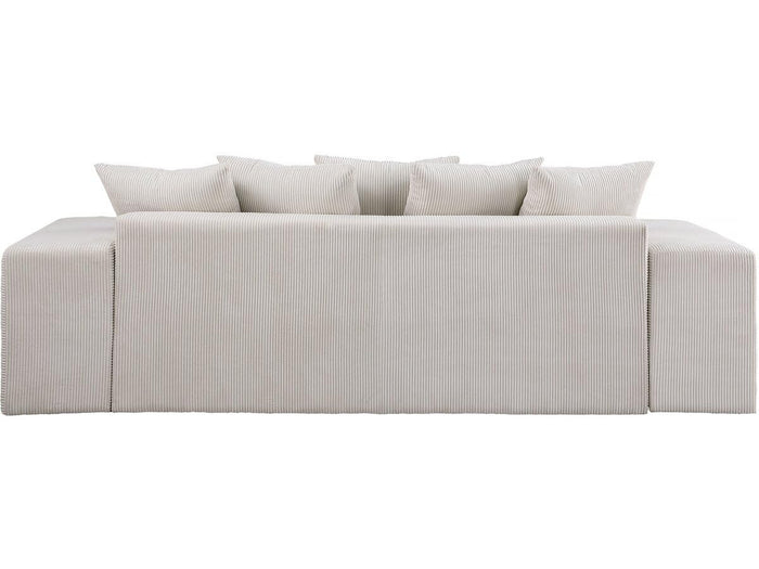 Divano 3 posti velluto a coste beige moderno 210 cm Habitat et Jardin