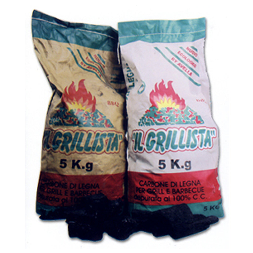 Multipack 5 sacchi da kg 5 cadauno carbonella carbone per grill e barbecue di legna il grillista kg 25 totali