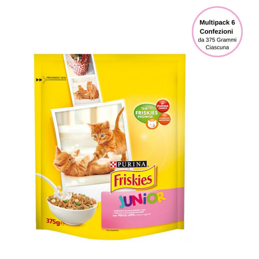 Purina friskies junior con pollo latte e verdure multipack da 6 confezioni da 375 grammi ciascuna