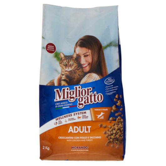 Multipack da 6 pacchi di miglior gatto croccantini per gatti con pollo tacchino e verdure 2 kg ciascuno