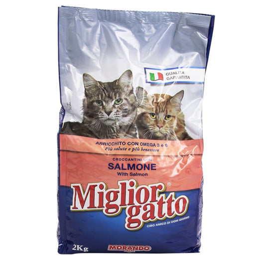 Multipack da 6 di miglior gatto croccantini per gatti con salmone confezione da 2 kg cadauno