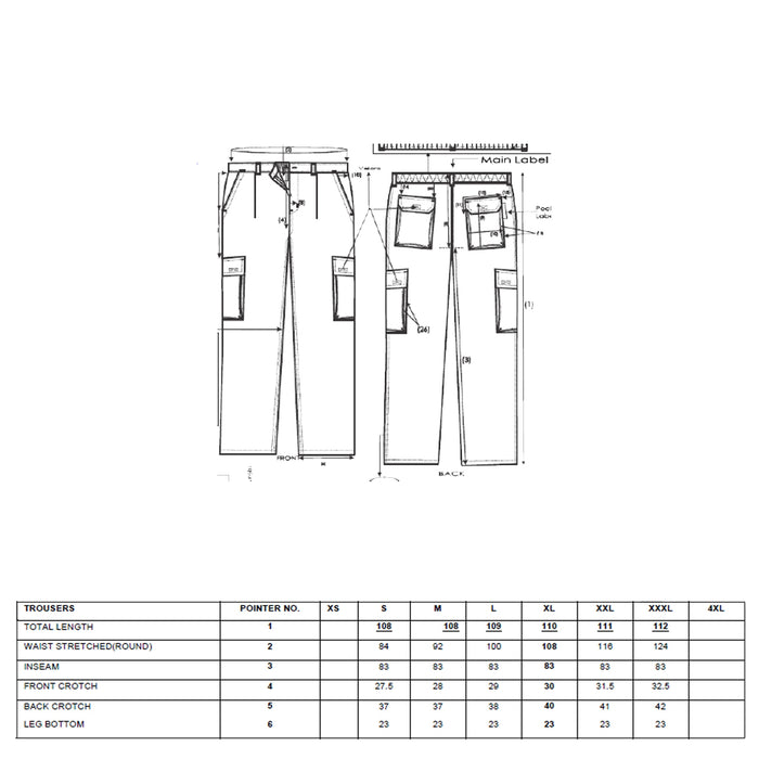 Multipack da 5 pz tg. l pantaloni da lavoro work professional multitasche kaki