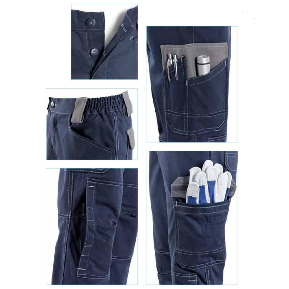 Multipack 6 pz pantaloni da lavoro globo professional slim fit tg. xl