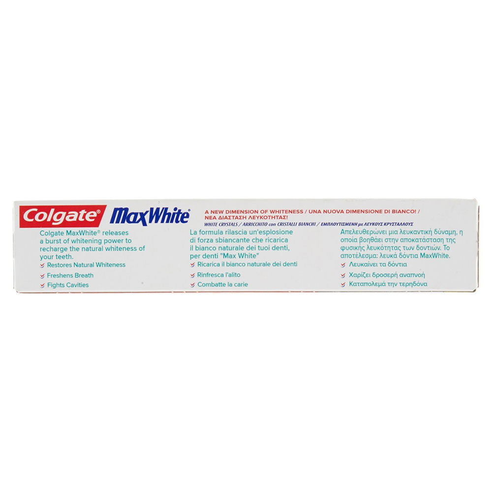 Multipack da 30 dentifrici colgate maxwhite crystal mint - confezioni da 75 ml ciascuna