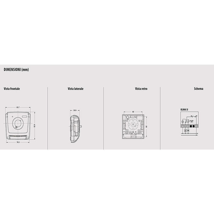 Multipack da 4 termostati klima meccanici da parete vemer ve021200 colore bianco