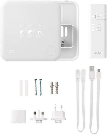  TADO° termostato kit di base V3+ Termostato Intelligente cablato Compatibile con Alexa e Google Assistant Bianco 