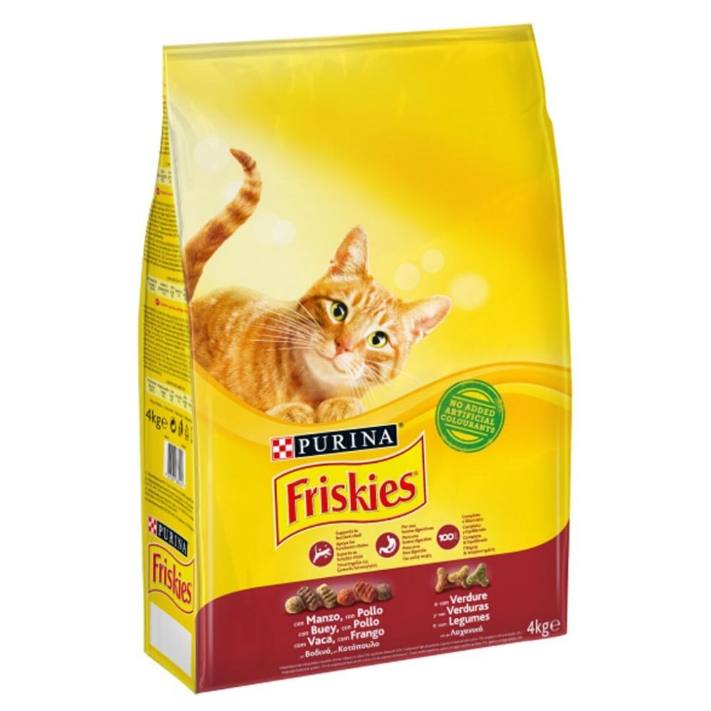 Purina friskies con coniglio manzo e verdure per gatto adulto multipack da 2 confezioni da 4 kg ciascuna