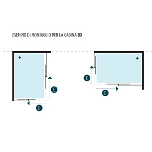 Ogomondo box doccia corner due ante cristallo serigrafato temperato *** misure 76.5-79.5x116.5-119.5xh185 cm serigraf...