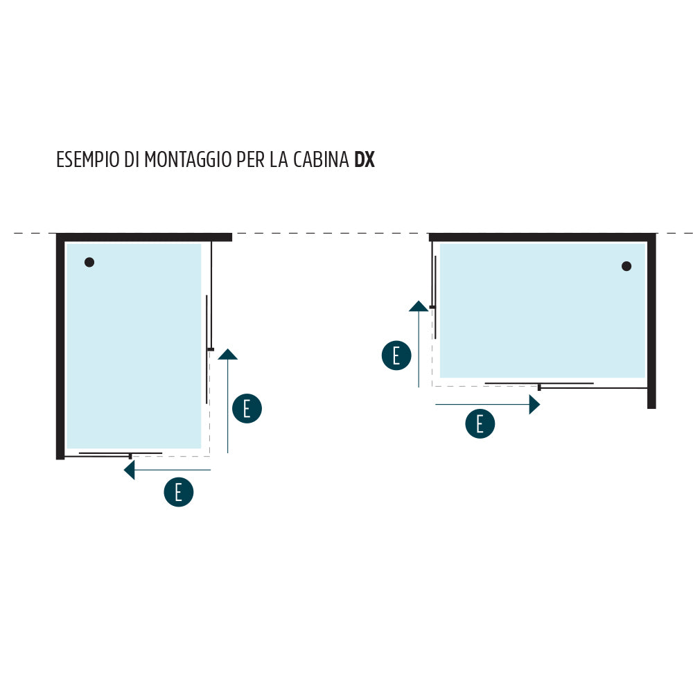 Ogomondo box doccia corner due ante cristallo serigrafato temperato *** misure 86.5-89.5x86.5-89.5xh185 cm serigrafat...