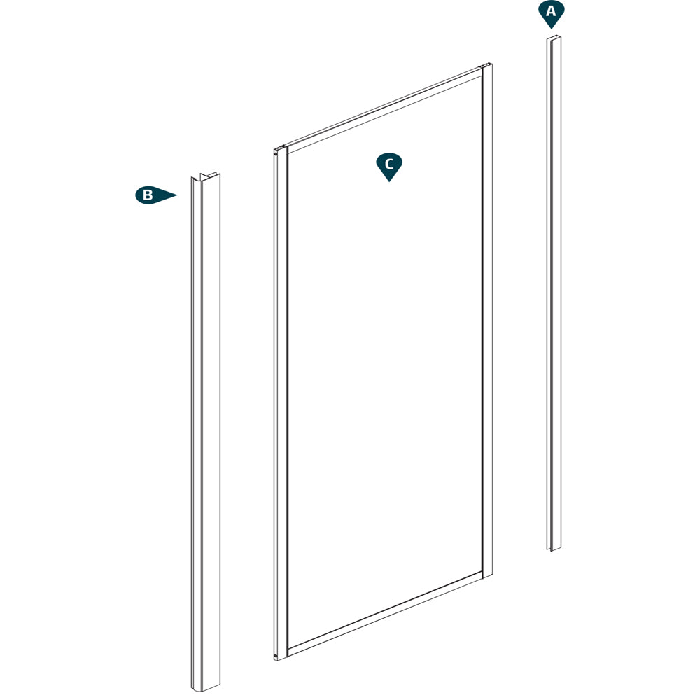 Ogomondo cabina doccia book 2 lati cristallo temprato trasparente 80x80