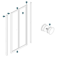 Ogomondo cabina doccia book 3 lati cristallo temprato trasparente 90x90x90