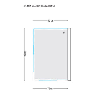 Ogomondo box cabina doccia corner 3 lati serigrafato 70x100x70 sinistro + piatto doccia acrilico