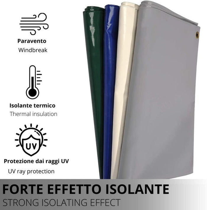 Telo PVC Impermeabile Giallo Telone Occhiellato ogni 25CM 650g/mq Copertura Esterna 3x4m Resistente Protezione Multiuso