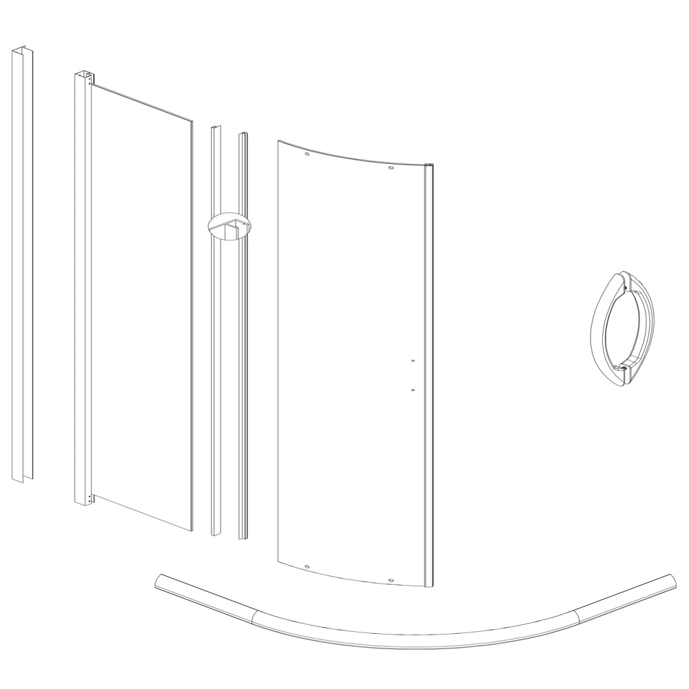 Ogomondo box doccia semicircolare circle due ante scorrevoli cristallo temprato varie misure *** misure 78-80xh190 cm...