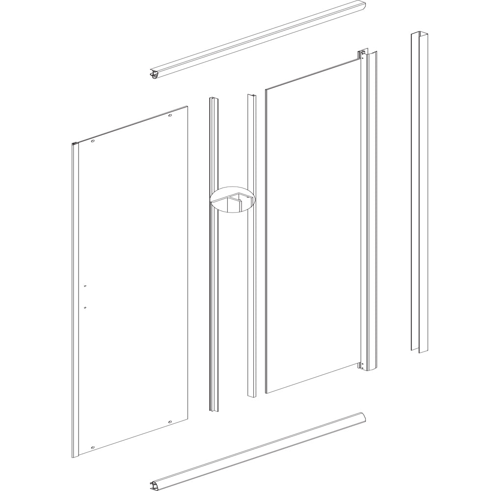 Ogomondo box doccia corner due ante cristallo temprato trasparente *** misure 77-80x117-120xh190 cm, confezione 1