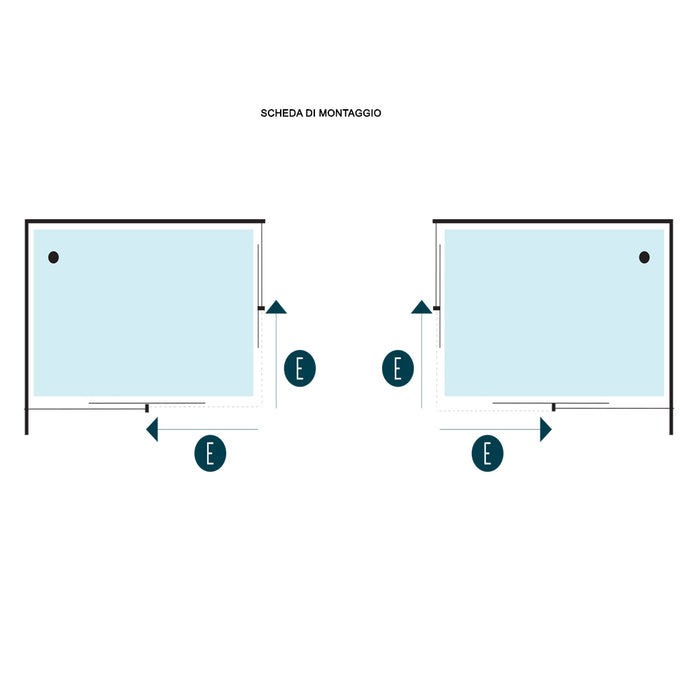 Ogomondo box doccia corner due ante cristallo temprato stampato *** misure 77-80x117-120xh190 cm, confezione 1