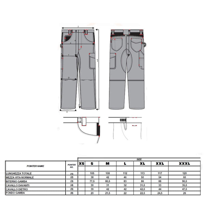 Multipack da 5 pz tg. l pantalone da lavoro professionale delta 240 gr grigio/nero