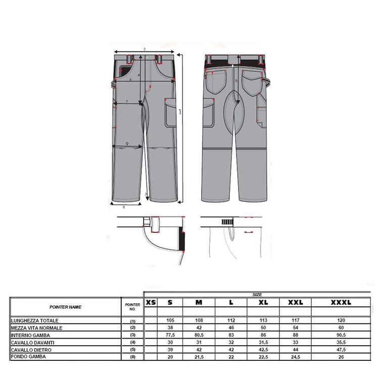 Multipack da 5 pz tg. xl pantalone da lavoro professionale delta 240 gr grigio/nero