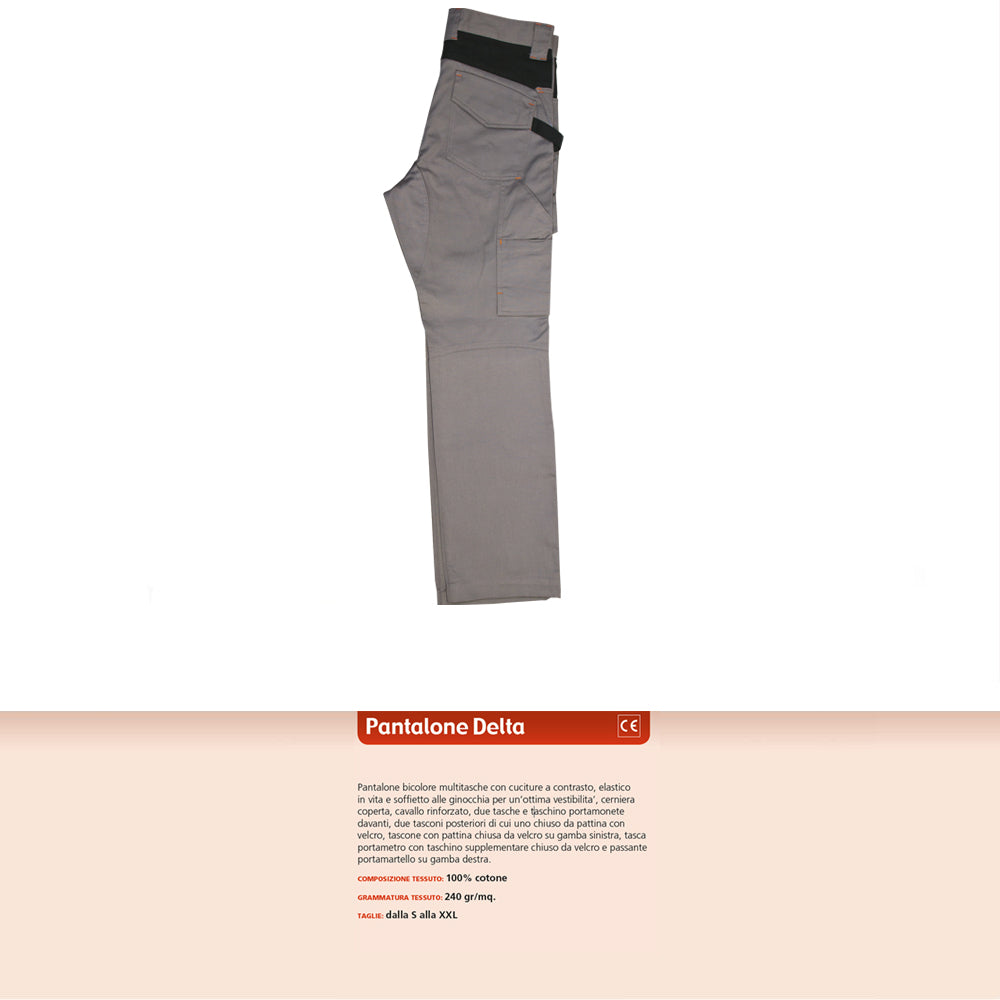 Multipack da 5 pz tg. l pantalone da lavoro professionale delta 240 gr grigio/nero