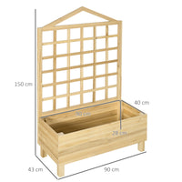 Fioriera da Esterno con Grigliato 90x43x150 cm in Legno di Abete Naturale