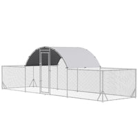 Pollaio Gabbia per Galline da Esterno 660x190x195 cm in Acciaio Zincato Grigio Argento