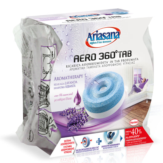 Ariasana ricarica tab relaxing lavanda aero 360 gradi universale 450 grammi