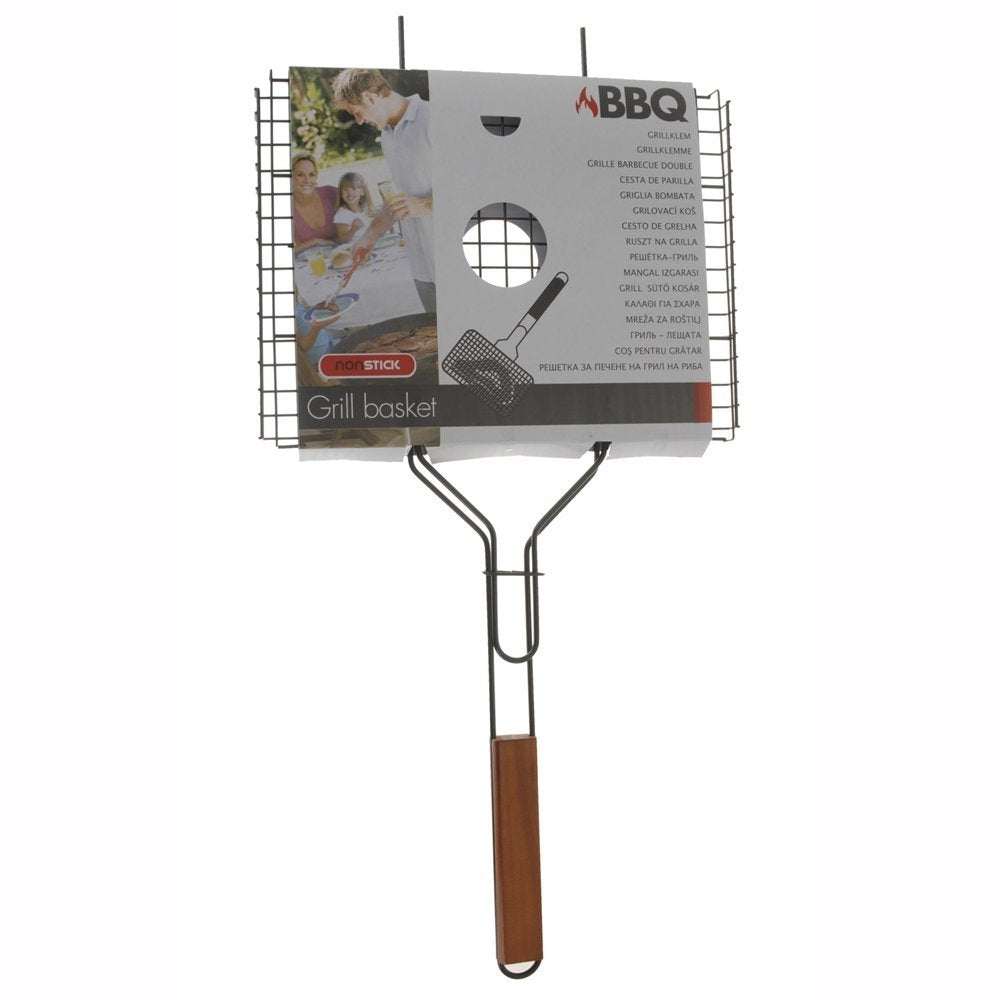 Griglia per barbecue con manico legno stik professional equipmen bbq