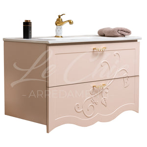 Mobile bagno moderno cipria completo - 90 cm