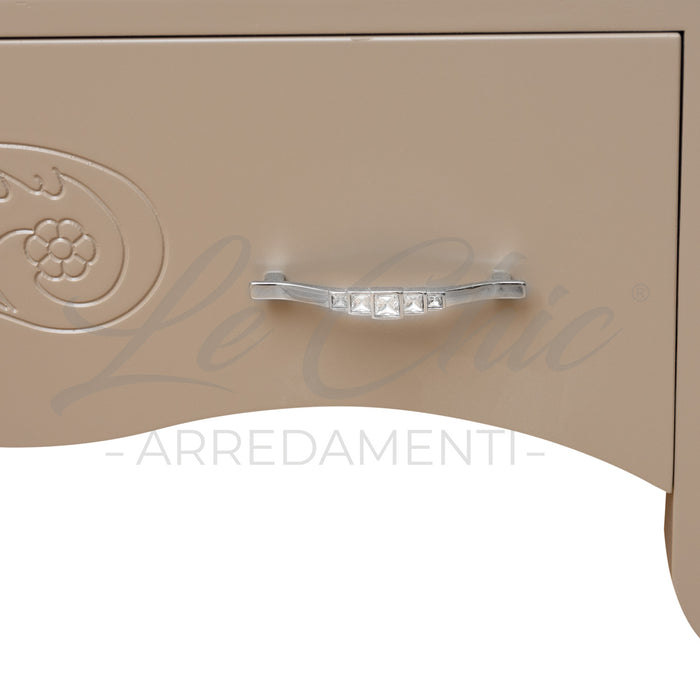 Mobiletto bagno Tortora shabby chic 85 con specchio