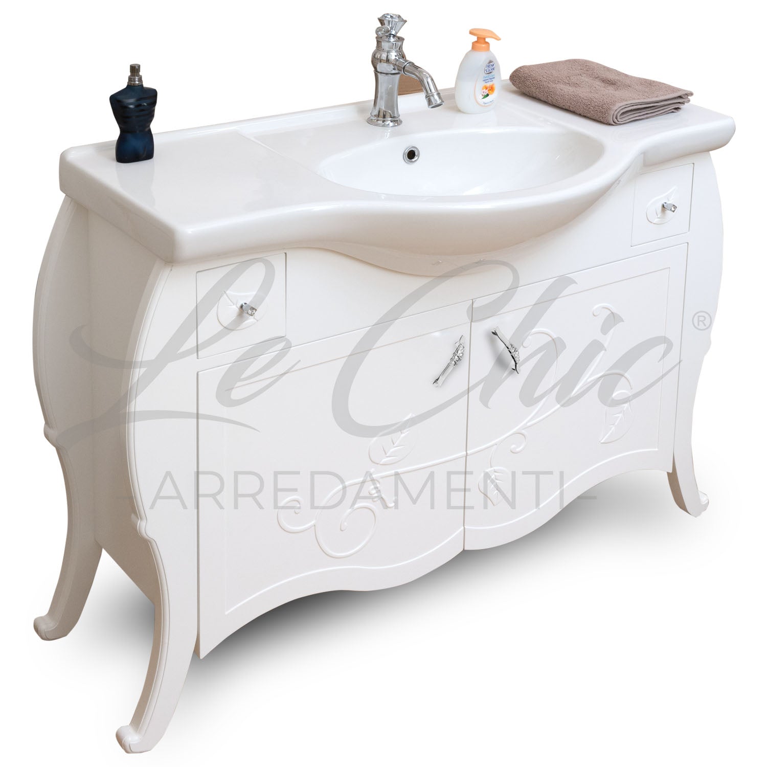 Mobile bagno shabby 105cm bianco