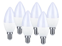 6 PZ Lampada A Led E14 C37 5,5W Bianco Freddo 6400K Forma Goccia Oliva Candela 200 Gradi 220V SKU-2738