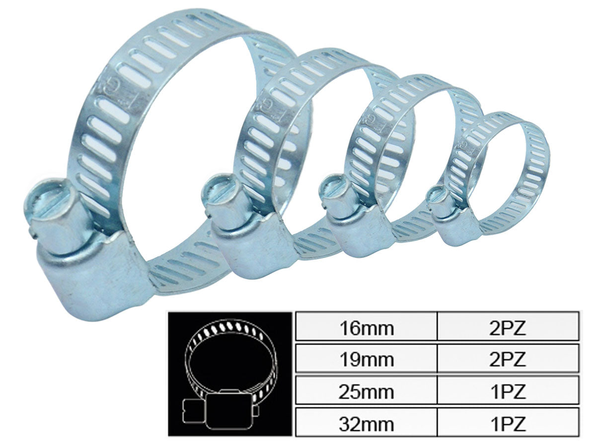 6 Pezzi Fascette Stringitubo Regolabili 16-32mm Acciaio Inossidabile 4 Misure Assortiti