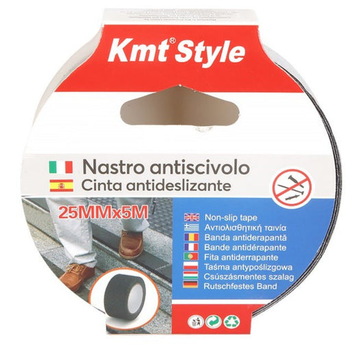 6 Pezzi Nastro Adesivo Antiscivolo Nero 25mm X 5mt