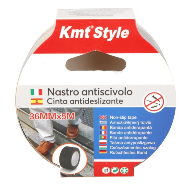 6 Pezzi Nastro Adesivo Antiscivolo Nero Giallo 36mm X 5mt