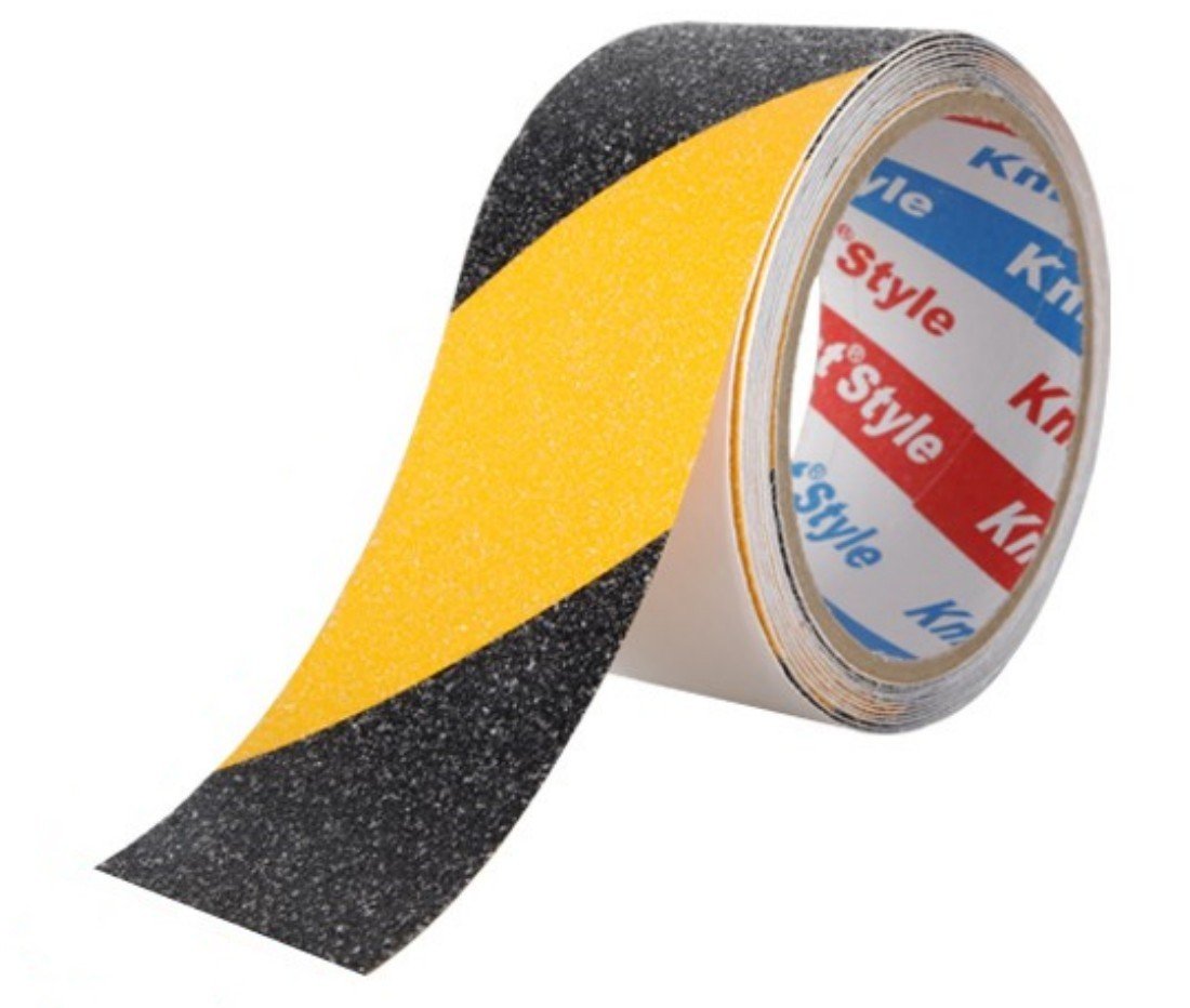 6 Pezzi Nastro Adesivo Antiscivolo Nero Giallo 48mm X 3mt