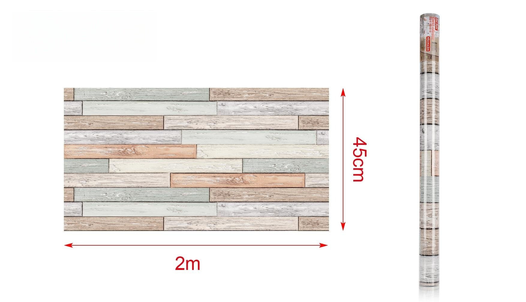 6 Rotoli Carta Adesive Per Mobili 45X200cm Legno Intrecciato Carta da Parati Autoadesive Rivestimento PVC Lavabile