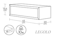 Mensola da Parete 1 Cassetto 45x13,4x20 cm in Fibra di Legno Lego Nero