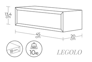 Mensola da Parete 1 Cassetto 45x13,4x20 cm in Fibra di Legno Lego Nero